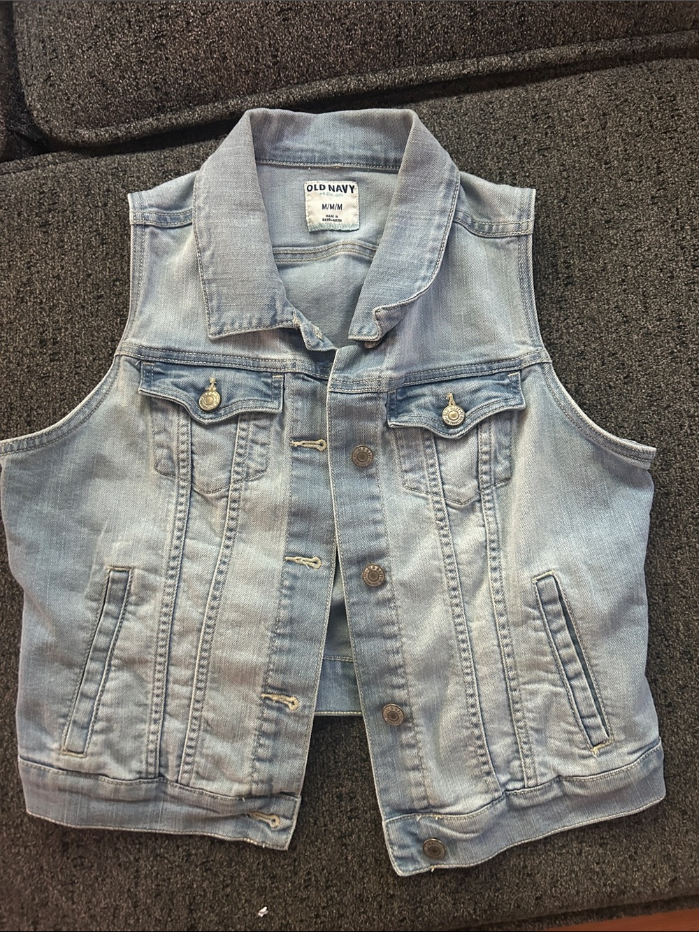 Old Navy Light Blue Denim Vest for Kids - Sleeveless Jean Jacket